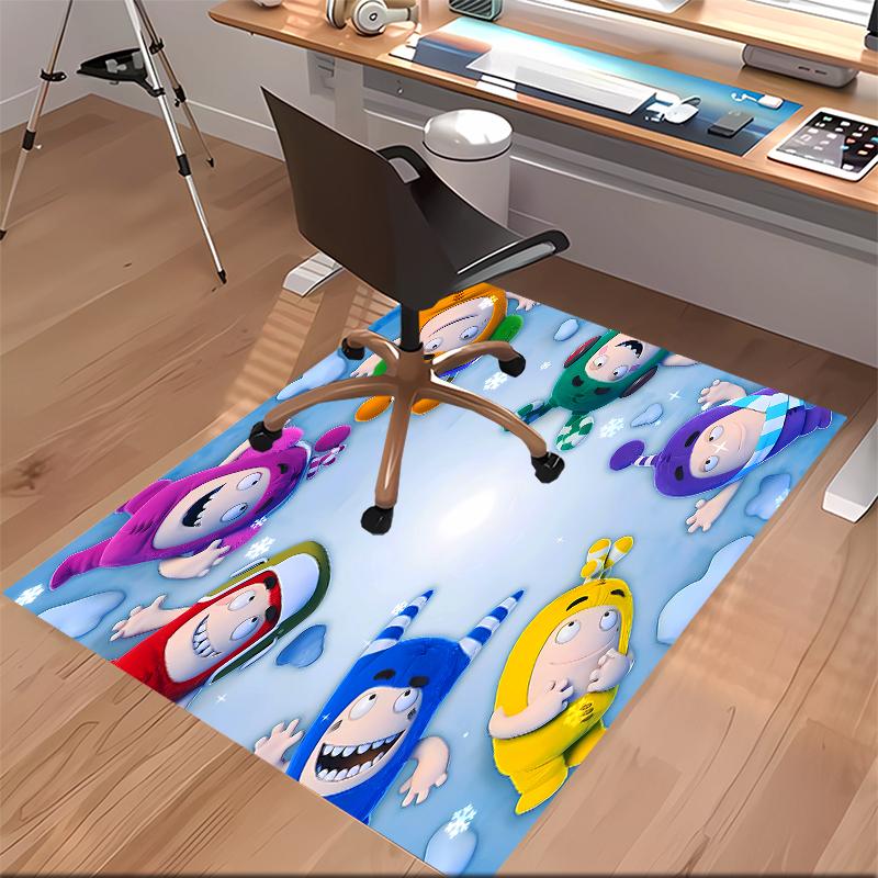 1pz Tappeto Area con Stampa Oddbods - Morbido, Lavabile, Antiscivolo, Tappeto Decorativo da Interno per Sedie da Ufficio, Soggiorno, Ufficio in Casa
