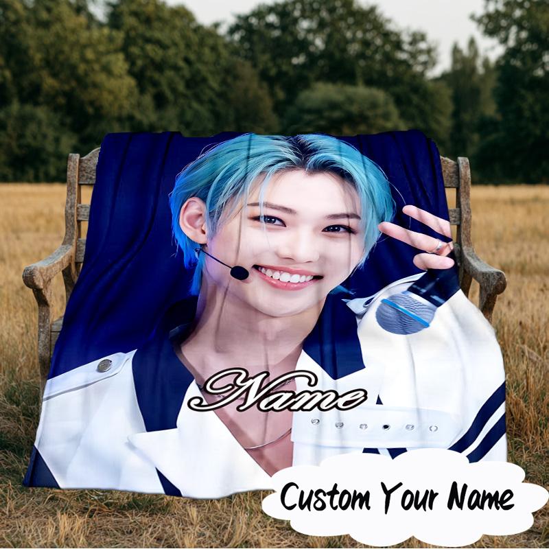 Custom Name K-pop Stars Unite Blanket  Ideal Bedding Blanket Perfect for Travel, Camping, Living Rooms, Offices, Sofas, Fan Christmas gift