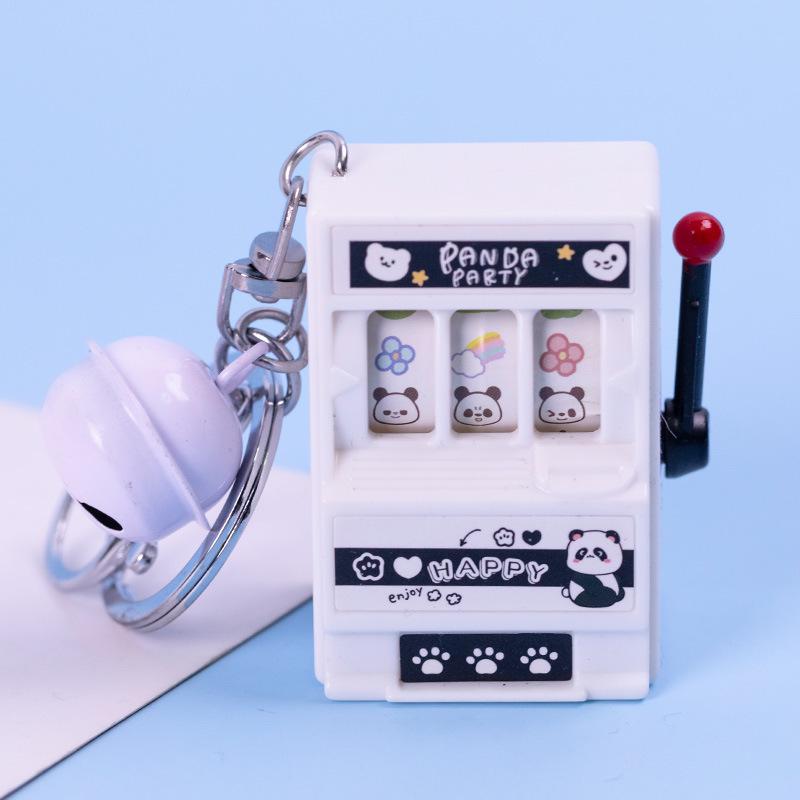 Retro Joystick Fruit Machine Keychain: Playable Spin Wheel Pendant Toy