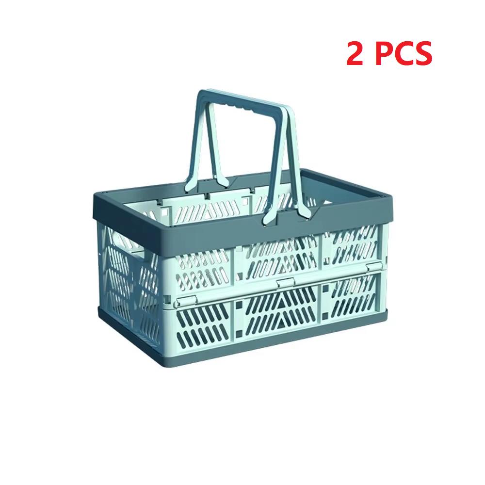 1pc Folding Portable Fruit And Vegetable Storage Basket Sundry Arrangement Thickened Plastic Picnic Basket
