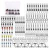 115Pcs Slides Bearing Swivels Triple Swivels Fishing Line Connector Swivels Accessory for Bass Trout Fishing