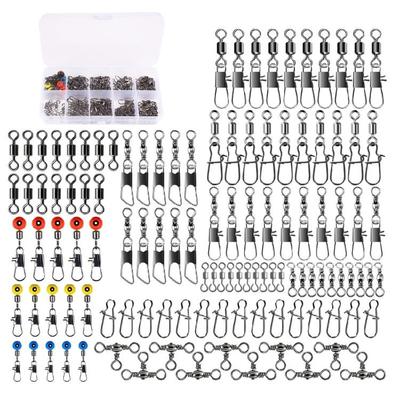 115Pcs Slides Bearing Swivels Triple Swivels Fishing Line Connector Swivels Accessory for Bass Trout Fishing