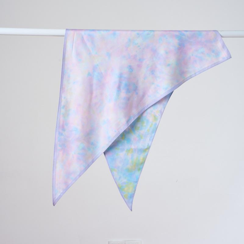 New Korean Version of Small Fresh Imitation Silk Triangular Scarf Decorative Versatile Small Scarf Women's Light Luxury Triangular Silk Scarf
