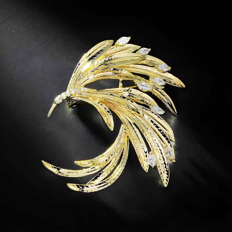 Retro and Versatile Phoenix Brooch for Women, High-end and Individual Golden Phoenix Tail Brooch, Light Luxury and Elegant Brooch