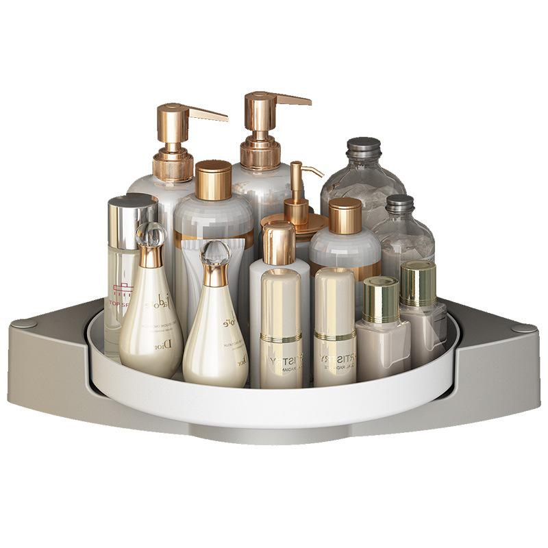 "Punch-Free Wall-Mounted Rotating Triangle Bathroom Rack"
