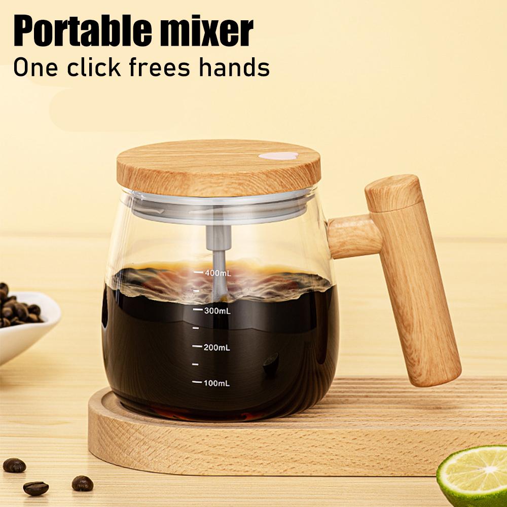 Tazza Automescolante 400ML Tazza Elettrica per Mescolare Caffè Tazza con Serbatoio Interno in Vetro Tazza Elettrica Automatica per Mescolare Polvere Proteica Cucina