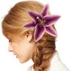 Elegant 3D Lily Hair Clip With Nonslip Metal Clip For Women Updos Resin Flower Hair Clamp Fashion Hair Styling Accessory
