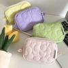 Ins Cute Fabric Pouch Bags Candy Color Cosmetic Bag for Women Girls Airpods Stationery Pencil Zipper Jewelry Kawaii Makeup Pouch