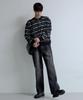 NODU Triple Stripe Semi-Crop Knit [Black]