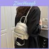 Bow Minimalist Pu Fashion Backpack With Zipper Closure For Daily Use