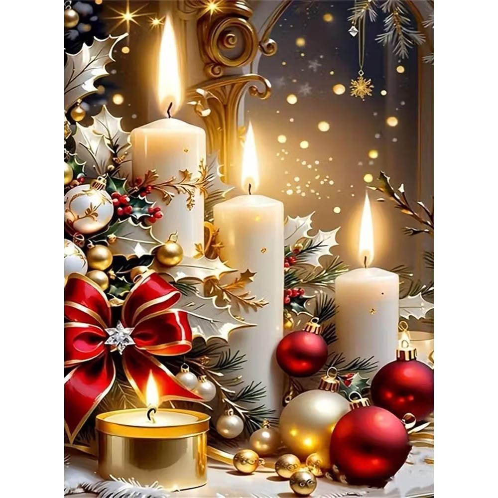 

5D Christmas Diamond Art Painting Kit, DIY Colorful Rhinestone Gemstone Artwork, Decorative Home Wall Ornaments Round 20x30cm