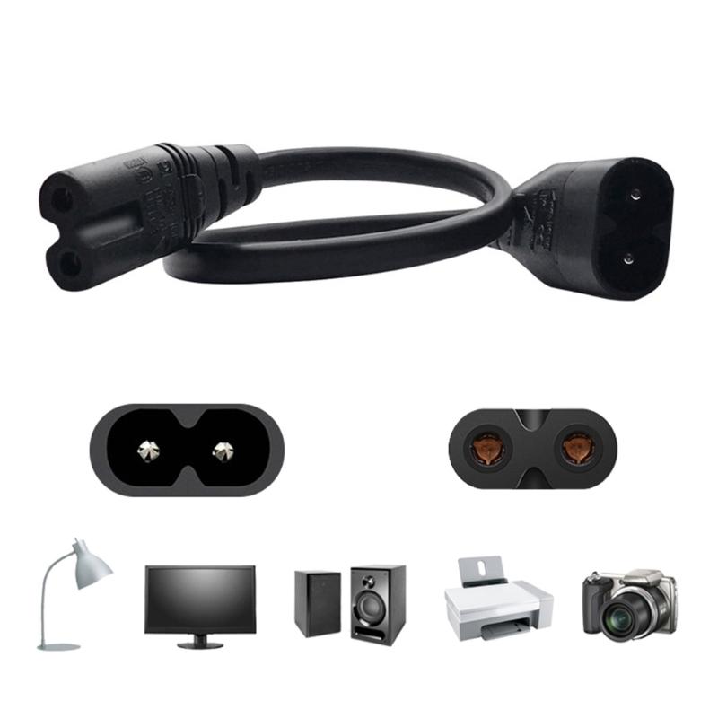 33cm Stecker auf Buchse C7 auf C8 Stromadapterkabel IEC320 C7 2-polig auf IEC320 C8 2-polig Umwandlungskabelleitung
