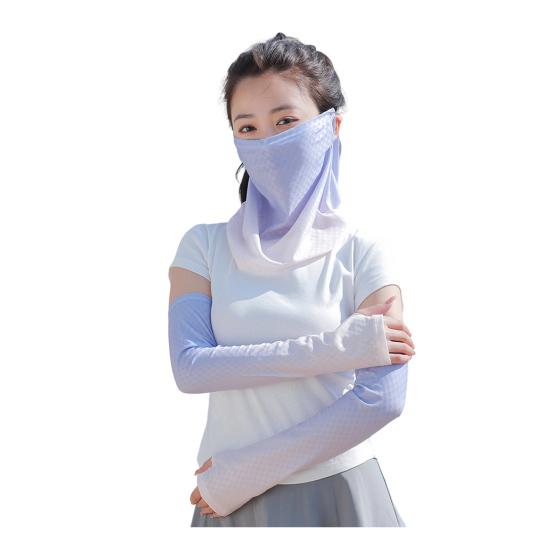 2Pcs/Set Face Guard Sun Protection Oversleeve Set Ice Silk Cooling