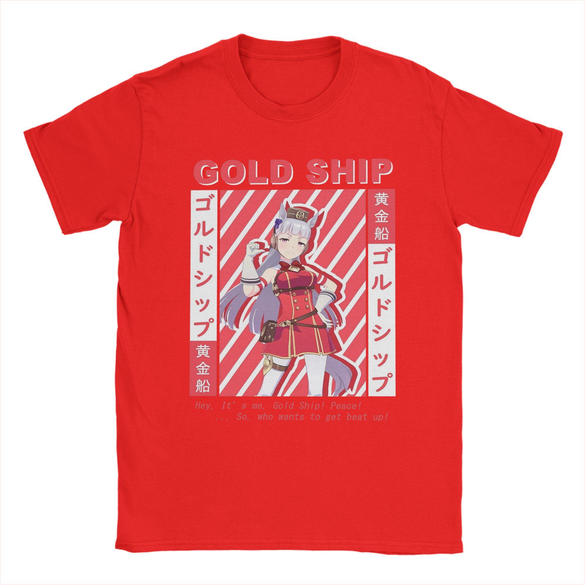 

Uma Musume Gold Ship 4588328450 T Shirts for Men Cotton Vintage T-Shirt Crew Neck Tees Short Sleeve Clothing Plus Size S