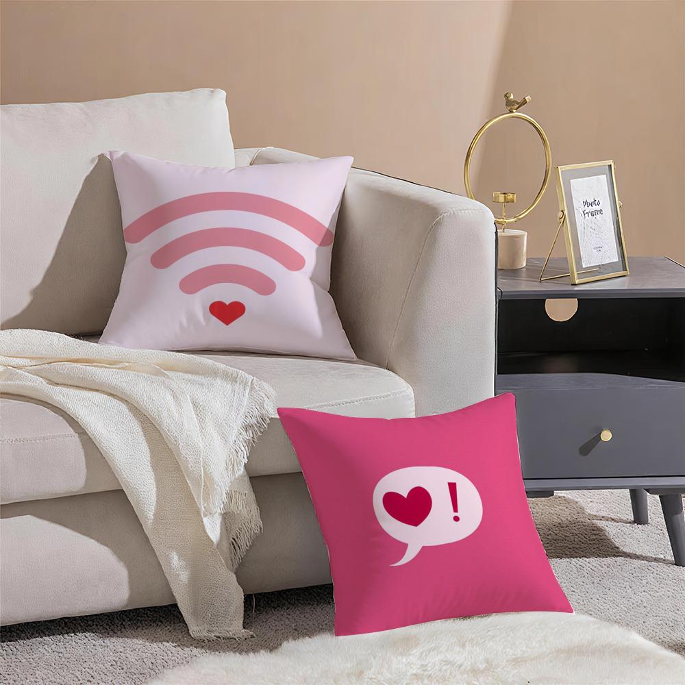 Signals of Love Kussensloop Zijdezacht Kort Pluche met Onzichtbare Rits Stofdichte Bankkussenhoes voor Huisdecoratie