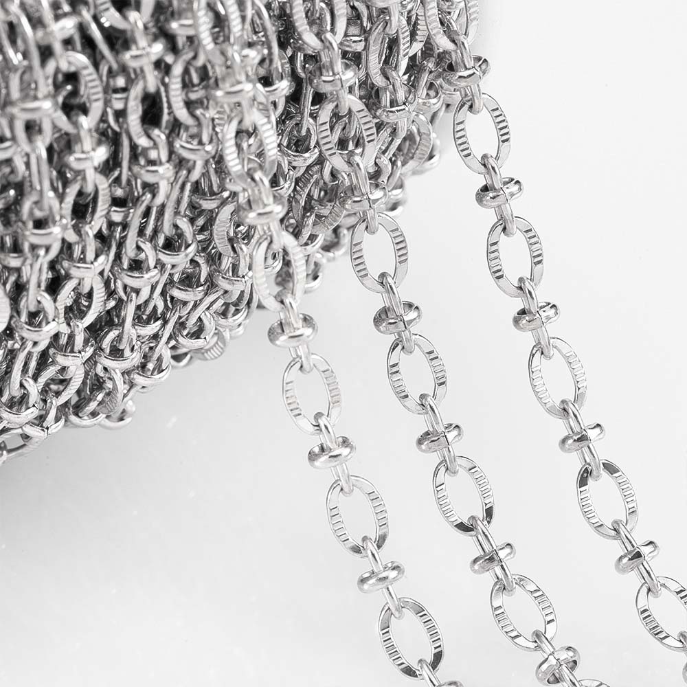 No Fade 1M Stainless Steel Cuban Keel Figaro Chain for Needlework DIY Chunky Necklace Bracelet Jewelry Making Materials Supplies