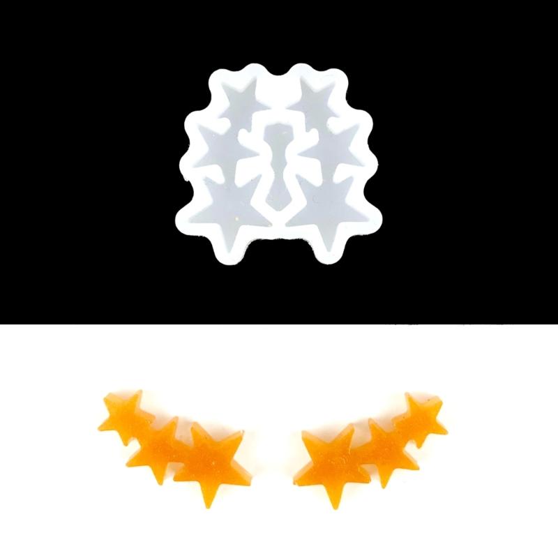 Pentagram Stud Earrings Silicone Mold Suitable for Epoxy Resin Diy Craft Backpacks Pendant Ornament Jewelry Making