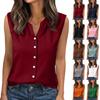 Women's Casual Fashion V-Neck Satin Sleeveless Top