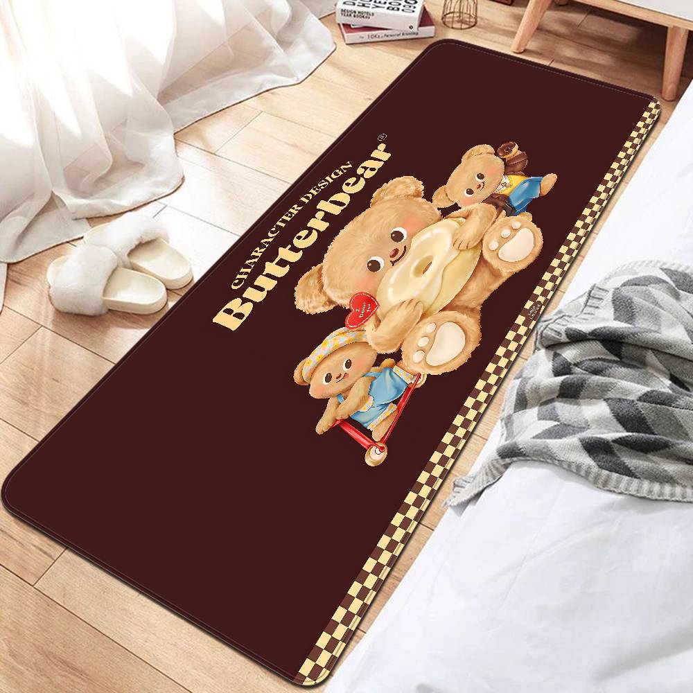 

Cute B-butter Bear Floor Mat Non-Slip Laundry Room Mat Laundry Decor Balcony Child Living Room Bedside Mats 50x80cm
