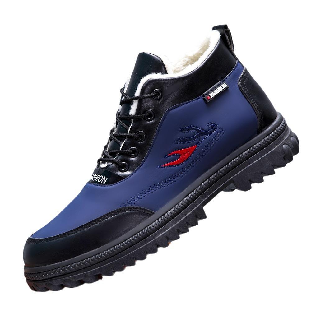High-top snow boots men's winter velvet thickened warm cotton shoes Korean version fashion casual shoes outdoor sports men's shoes