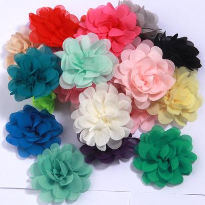 10Pcs 5cm Handmade Small Chiffon Fabric Artificial Flowers Head For Wedding Dress Hats Home Decoration DIY Accessories