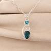 Apatite Gemstone 925 Sterling Silver Handmade Jewelry Chain Pendant 1.47" Gift For Women PP-31-12