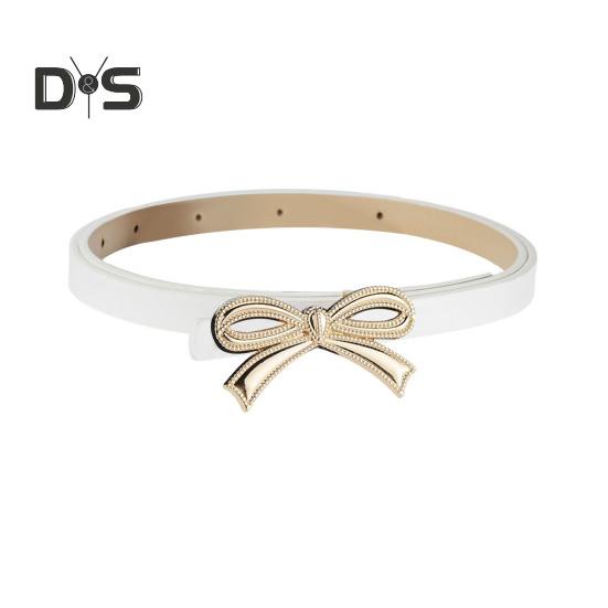 

Женский ремень, однотонный, из искусственной кожи, с бантом, с несколькими отверстиями, регулируемая длина, ремень для рубашки белый