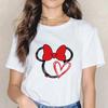 Disney Castle 90S Tops Mickey Mouse Cotton T-shirts Pink Minnie Graphic Kid Shirt Fashion Blouses Summer Women Harajuku Clothing