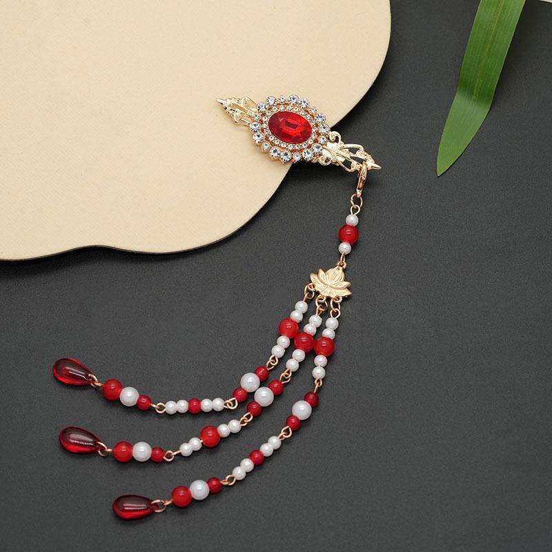 Pearl Hair Comb Women Hanfu Cheongsam Comb Hair Side Hairpin Ancient Tasseled Pearl Hair Ornament Hanfu Hairpin A2