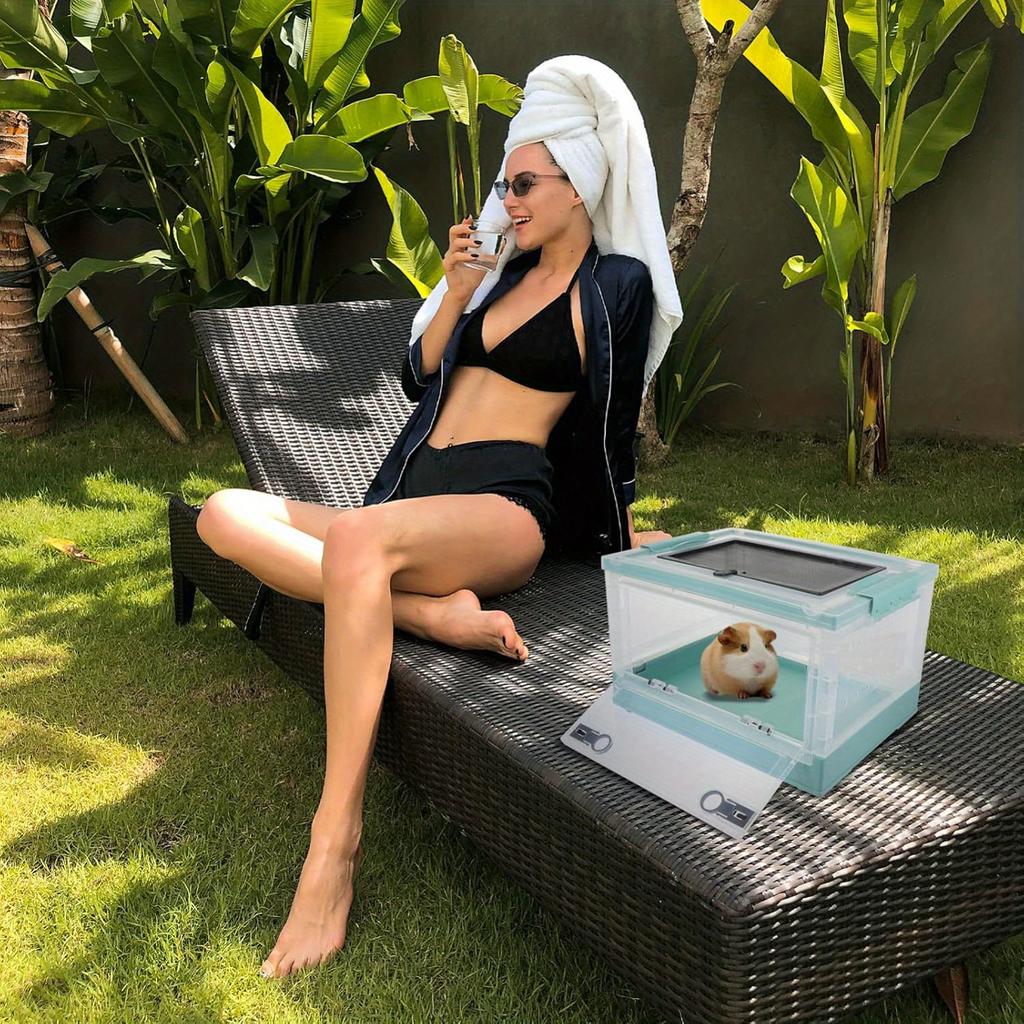 1 Stück aufklappbare Aufbewahrungsbox mit Griffen und Rollen, große Kapazität, transparent, für Kleidung & Bücher & Snacks, für Zuhause & Wohnheim.