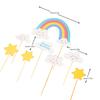 Happy Birthday Kuchenaufsatz Regenbogen Geburtstagskuchen Dekoration Licht Regenbogen Niedliche Kleine Blume Happy Birthday Wolke für Party