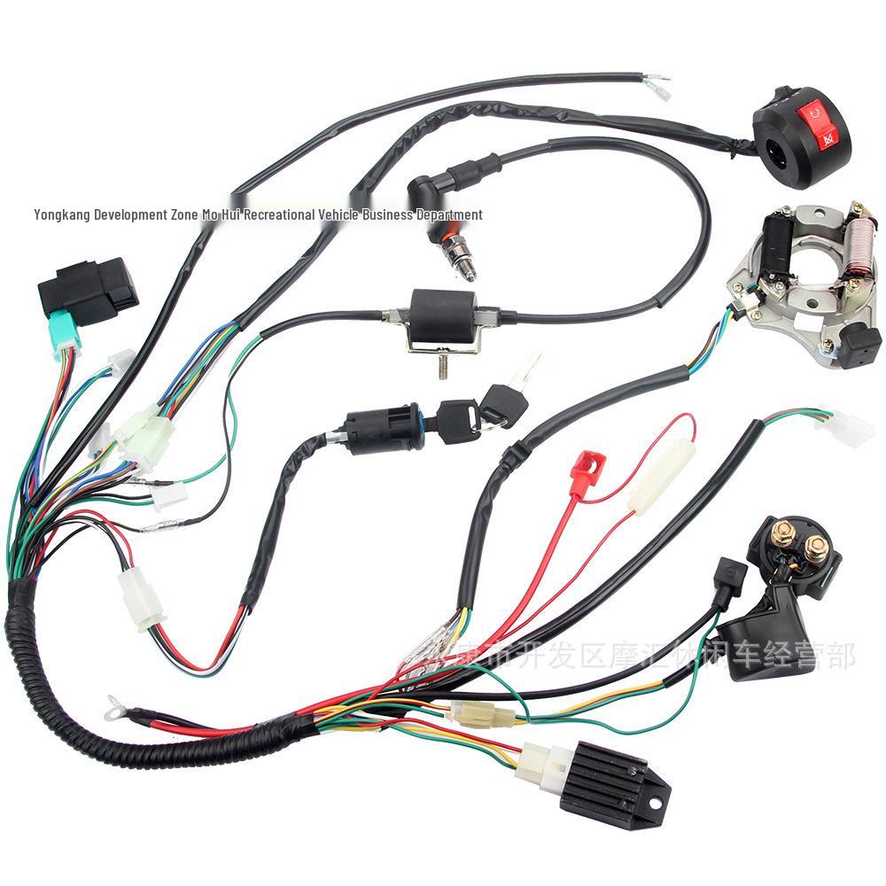 ATV & Dirt Bike Wiring Harness Kit: 70-110CC Ignition & CDI