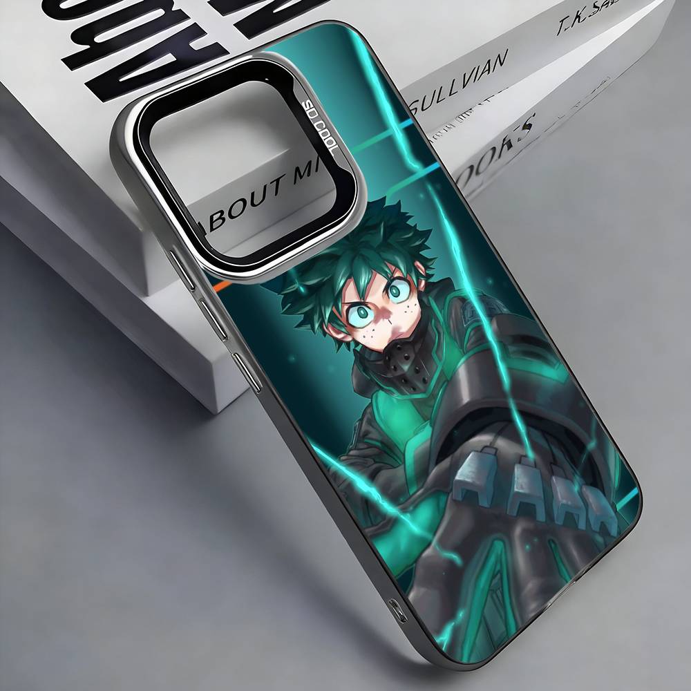 I-Izuku M-Midoriya M-MHA Colorful Silver Back Phone Case For IPhone 17 16 15 14 13 12 11 Plus Pro Max Plus
