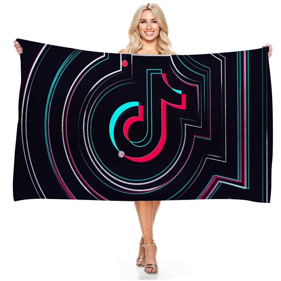 Tiktok 3d Printed Towel Bathing Bathrobe Beach Swimming Swimwear Shower Towel