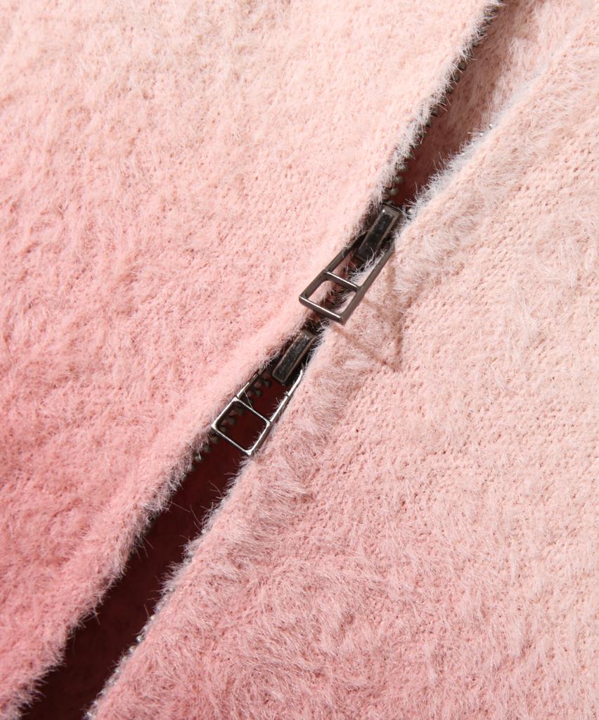 Dimiteulibeullaeg 2Way Essential Gradient Hairy Zip-Up Hoodie_Pink