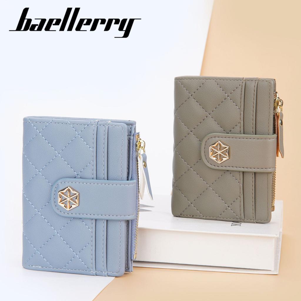 BOISEEN New Women's Short Wallet Multi-card Buckle Zipper Change Bag Fashion Quilted Card Bag