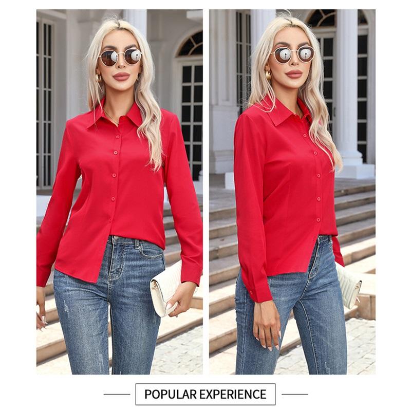 Women's Long Sleeved Shirt Office Work Shirt Casual Top