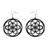 Lucky Halo Wooden Pendant Earrings (Green)
