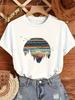 Unisex T-shirt Unisex Landscape Illustration Graphic T-Shirt, 2026 New Short Sleeve Crew Neck Casual Top with Natur