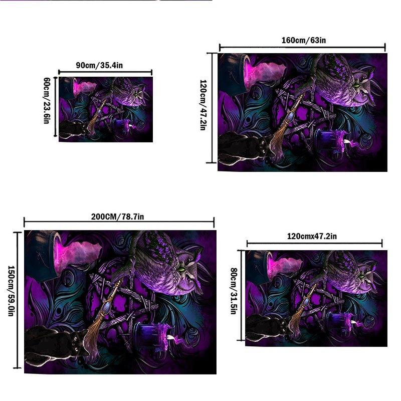 "Enchanted Purple Owl & Black Cat Witch Decor"Office Mat Home Decor Office Desk Chair Carpet for office ph52