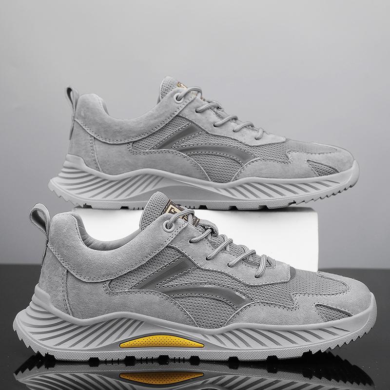 Neformální obuv Pravá kůže Prodyšná Pohodlná Síťovaná obuv Vysoká kvalita Protiskluzová Guma Volnočasová obuv Pánská Silná podrážka Tenisky