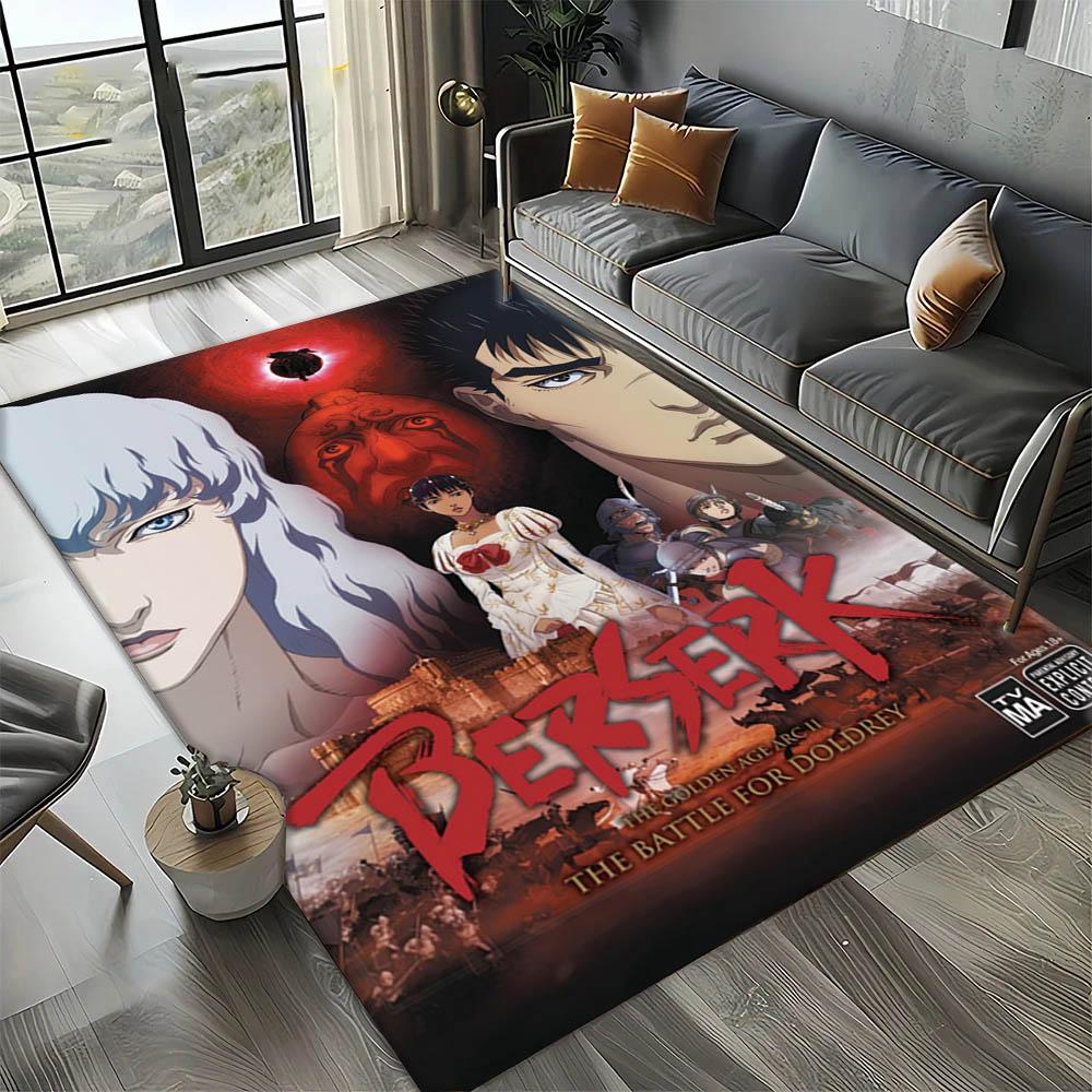 Tappeto Tappeto Artistico Cartoon Anime Giapponese 3D B-Berserk per Decorazione Soggiorno Casa Camera da Letto Divano Regali Tappeto per Area Bambini Tappetino Antiscivolo
