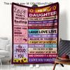 PC Gift Blanket To My Wife To Family Members Flannel Thin Blankets for Birthday Mothers Day Gift Perfect Gifts Four Season Use