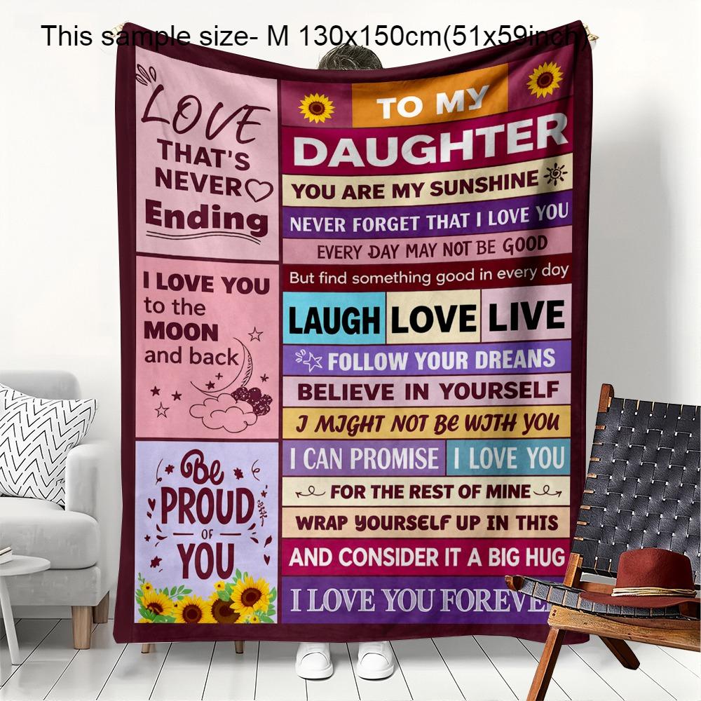 PC Gift Blanket To My Wife To Family Members Flannel Thin Blankets for Birthday Mothers Day Gift Perfect Gifts Four Season Use