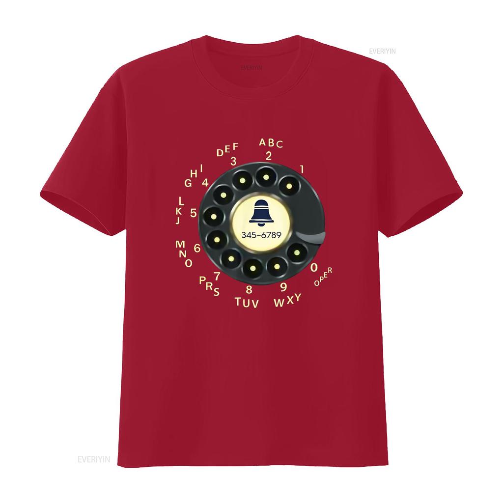 retro rotary dial phone T Shirt vintage Washed Comfortable graphic Stylish homme Slightly designer clothes