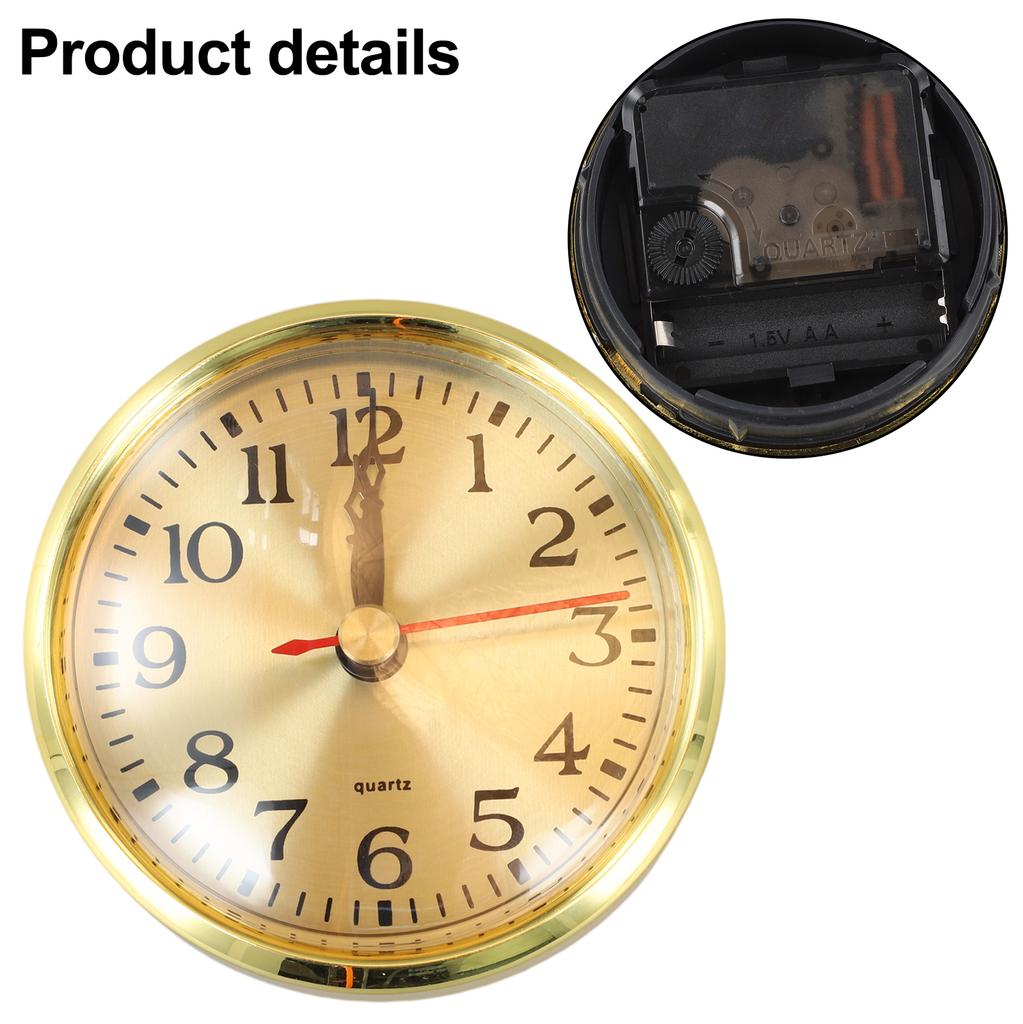 Arabic Numerals Clock 30mm Installation Depth Clock Movement Replacement Accurate Timekeeping Easy Installation Gold Face Design