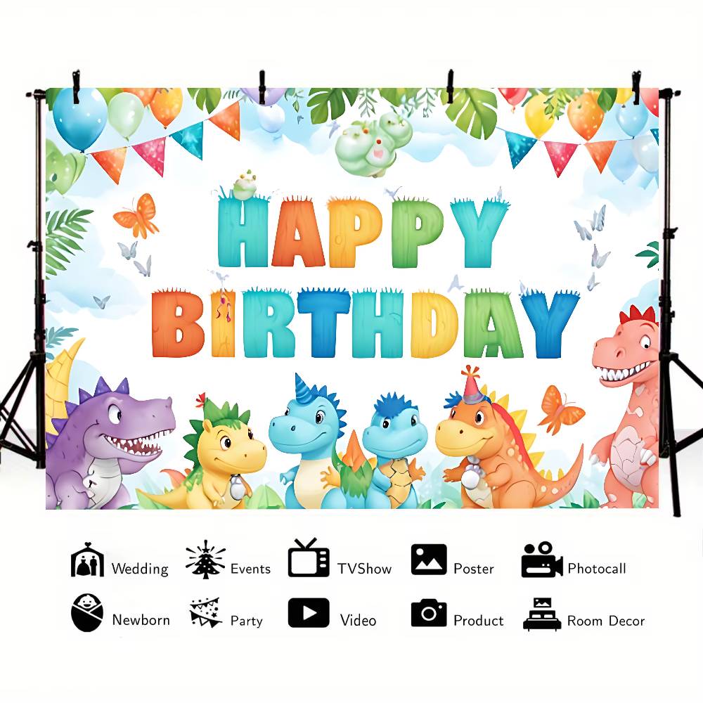 Inosaur Jungle Birthday Party Background Photography Castle Wizard Platform Street Birthday Party Decoration Gifts Props Poster