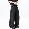 New Chinese Style Jacquard Pleated Breathable Straight Casual Long Pants For Men