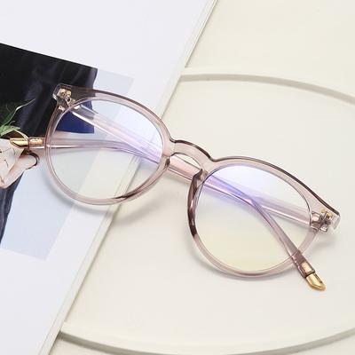 Transparente Brillen für Damen Herren Mode Klare Anti-Blaulicht Computerbrillen Damen Retro Rund Vollrand Schlichte Brillen