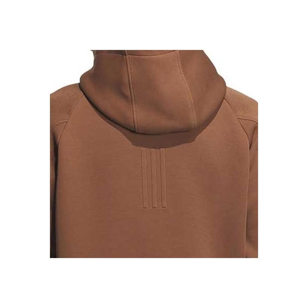 Adidas Solid Color Logo Design Hooded Long Sleeve Sweatshirt Men Sweatshirt Brown JE8628